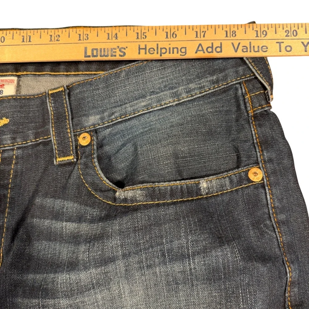 True Religion Section Slim Jeans Mens 38 Dark Wash Straight Leg Horseshoe Pocket